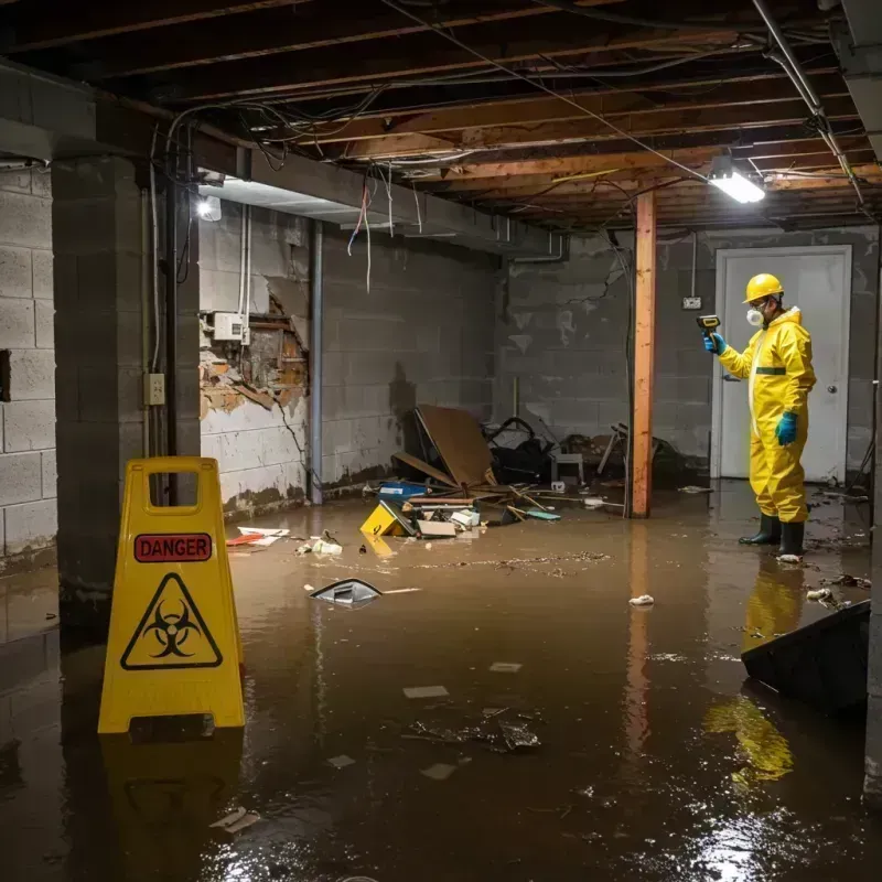 Flooded Basement Electrical Hazard in Dakota, WI Property